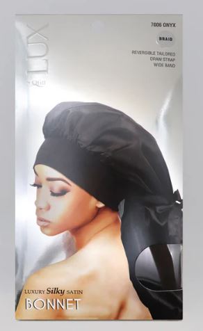 QFITT LUX Braid Luxury Silky Satin Bonnet - solid colors Sareya Beauty Supply Store in Calgary Alberta